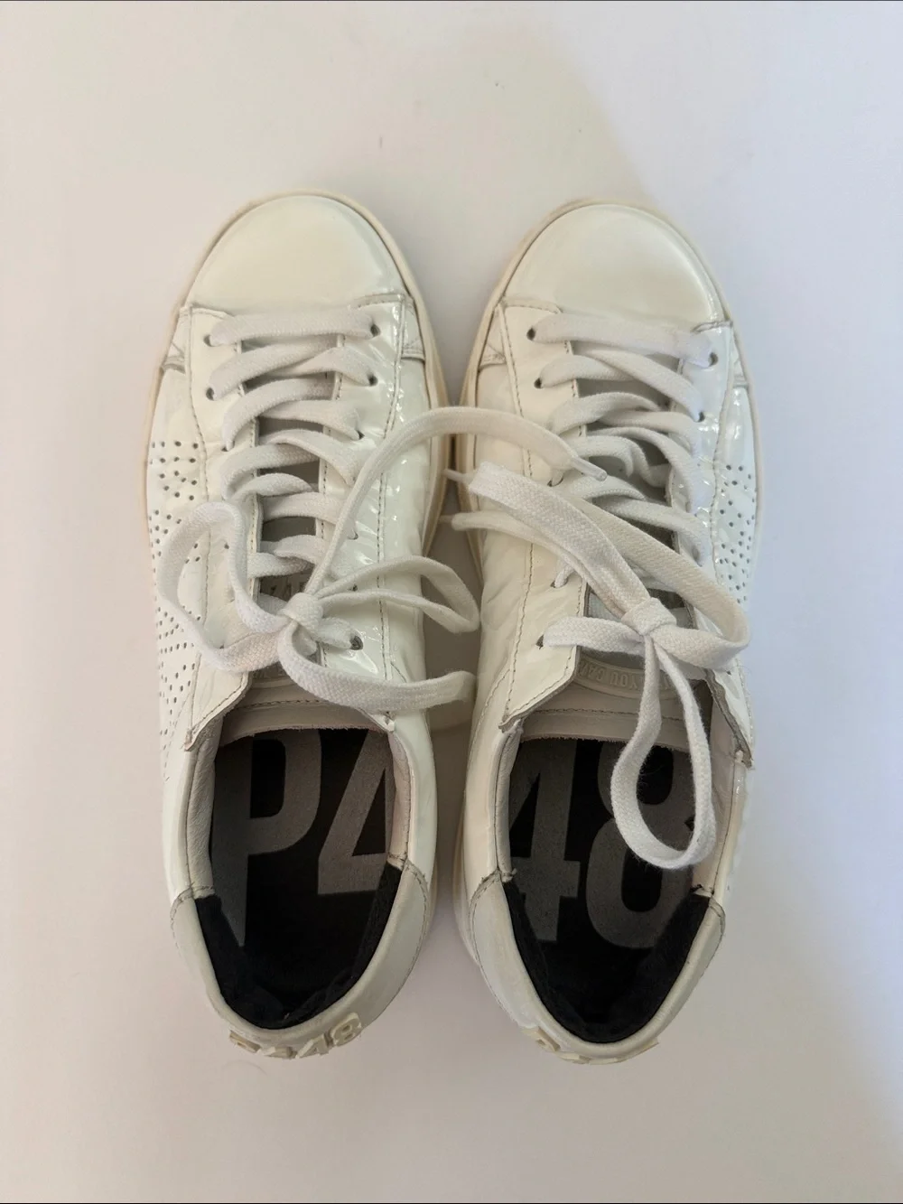P448 John sneakers white patent leather sz 35 barely worn